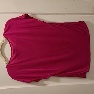 Womens Pink Small VNeck Dress Tee Shirt